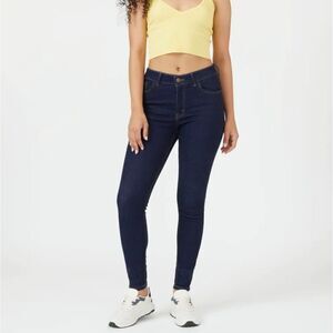 Cuidado Con El Perro Stretch Dark Wash Denim Mid Rise Jeans